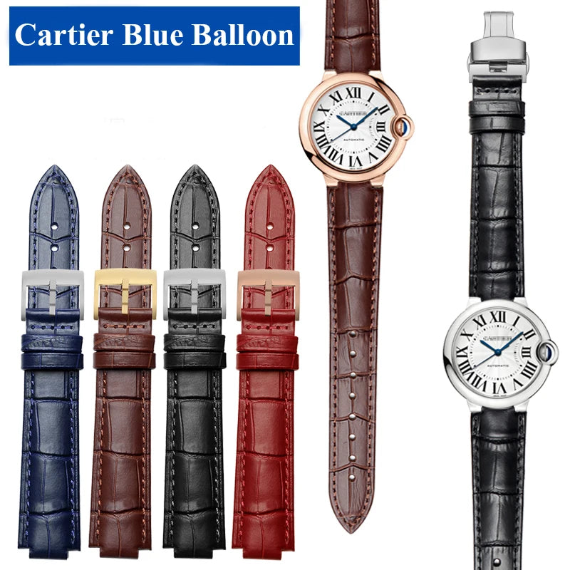 Bracelet de montre en cuir véritable pour ceinture à bouche convexe, 14x8mm, 16x8mm, 18x11mm, 20mm, accessoires de montre