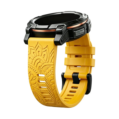 Bracelet en Silicone gravé, 20mm, 22mm, 26mm, pour Garmin Fenix 7X 7 Pro Solar/6X 6 Sapphire 5 5X Plus 3 3HR/Epix, bracelet de montre QuickFit