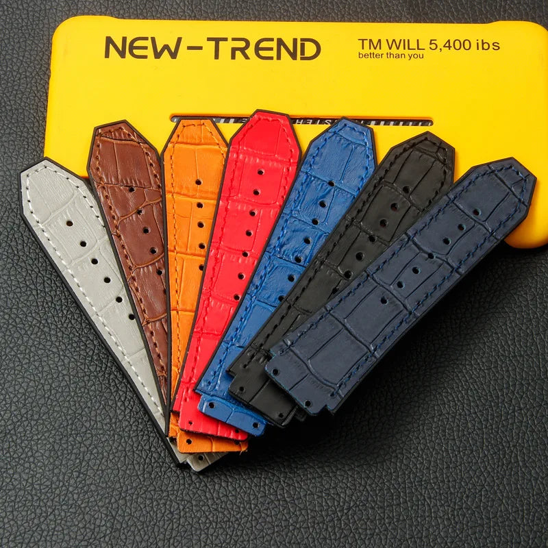 For Hublot BIGBANG Classic Fusion Leather Silicone Rubber Suede Watch Strap Dedicated Interface Lug System Band 26*19mm Bracelet