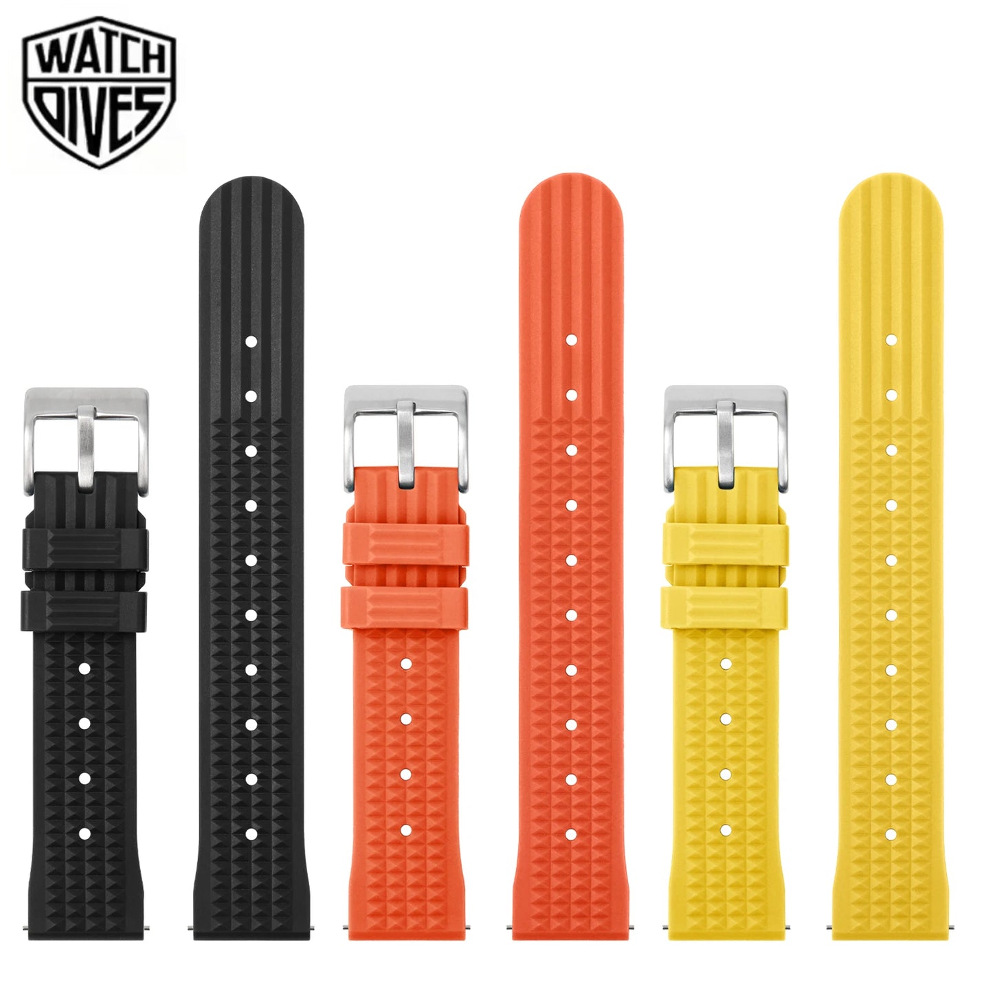 Bracelets universels en caoutchouc souple pour hommes, bracelet gaufré de qualité supérieure, étanche, pour montre de sport, 20mm 22mm