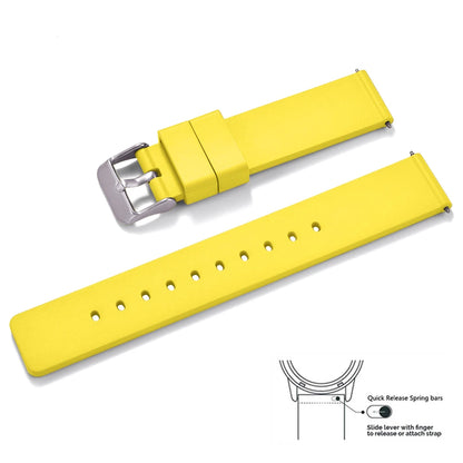 Premium quality smooth flat FKM rubber watch strap 16mm 18mm 20mm 22mm 24mm quick release soft rubber watch straps