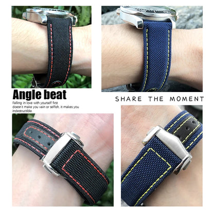 Bracelet de rechange en toile de Nylon imperméable, 20/21/22mm, adapté à la montre de sport Omega Seamaster 300 AT150 Speedmaster De Ville
