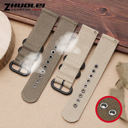 Waterproof Nylon Canvas Watch Strap for Men's Watch Band for Timex Tissot Speed Hamilton Watchband 18mm 20mm 22mm 24mm