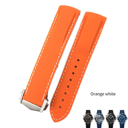 Bracelet de montre en caoutchouc et Silicone, 20mm 22mm, 19mm 21mm, pour montre Omega Seamaster 300 Planet Ocean, Longines Seiko SKX 007