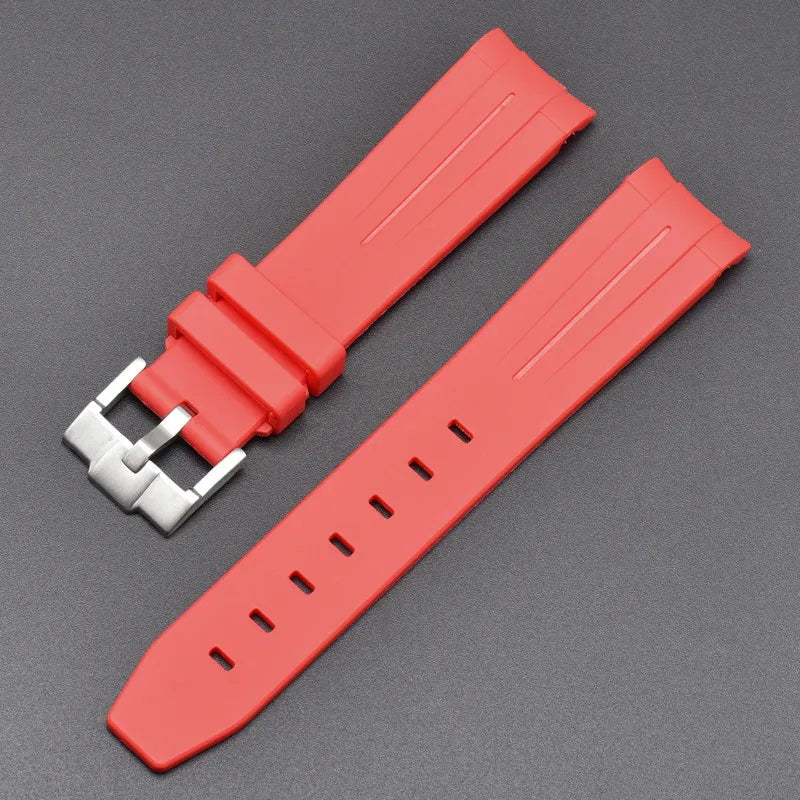 Curved End Rubber Strap for MoonSwatch, 20mm, for Men and Women, Waterproof Sport Watch Band