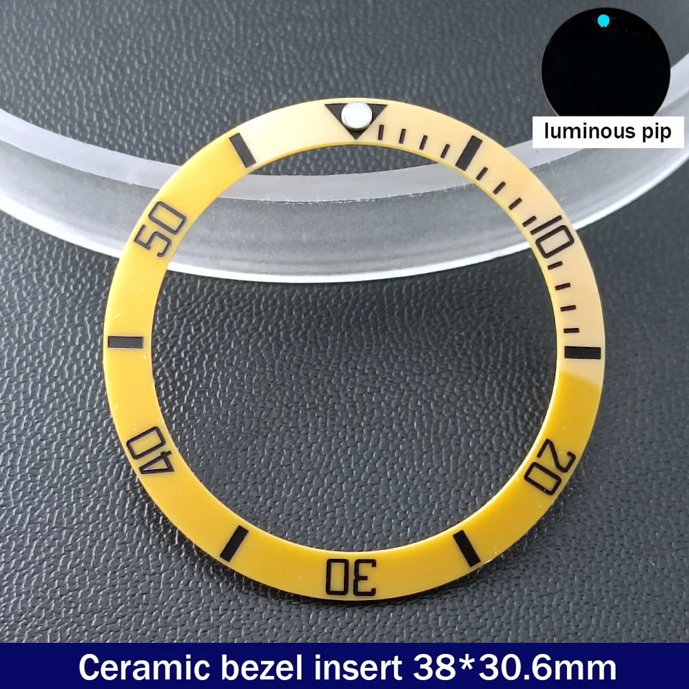 38mm x 30.6mm Sloped Ceramic Bezel GMT and Diving Watch Insert for 40mm Men's Watch Replacement Watch Bezel Inserts