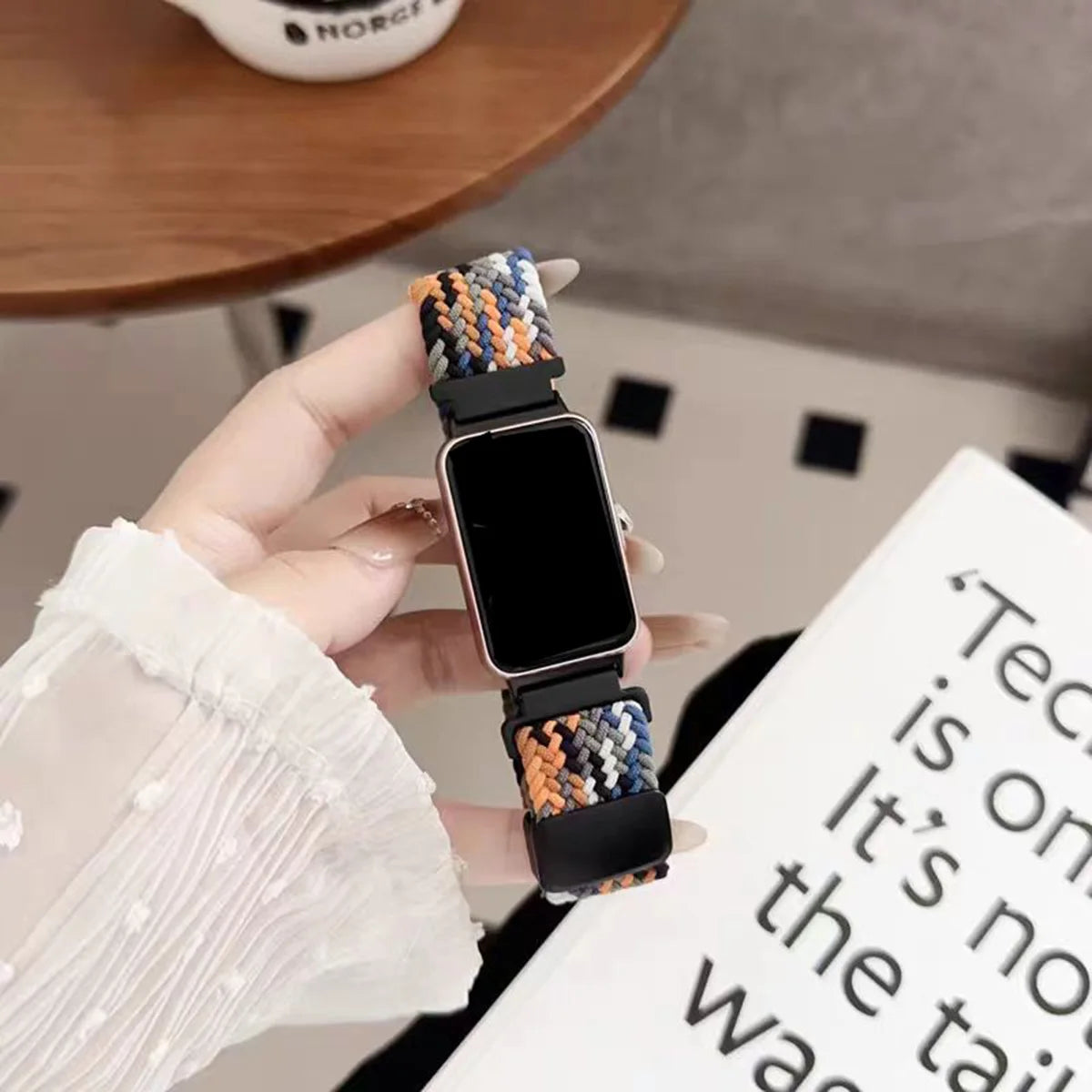 Braided Nylon Strap for Samsung Galaxy Fit 3, Breathable Bracelet for Galaxy Fit3, Resilient Buckle