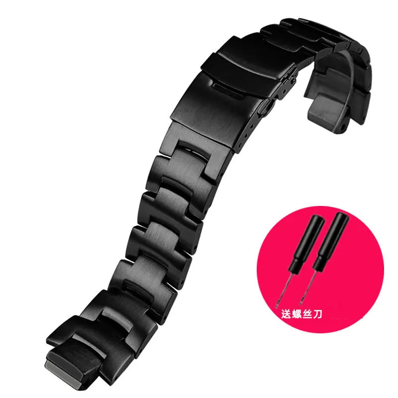 Pour Casio Bracelet en acier inoxydable Bracelet PRW-3100Y/3000/6000/6100/PRG-300 série Bracelet de montre en acier inoxydable 16mm noir/argent