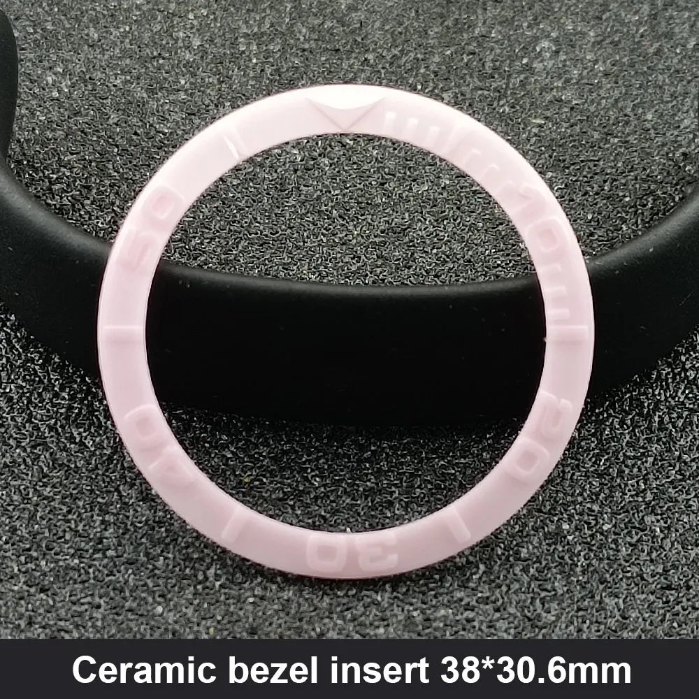 38mm x 30.6mm Sloped Ceramic Bezel GMT and Diving Watch Insert for 40mm Men's Watch Replacement Watch Bezel Inserts
