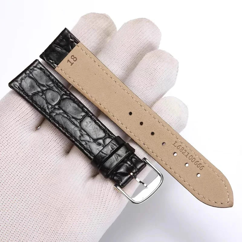 Bracelet de montre en cuir véritable pour accessoires Longines, bracelet de montre à boucle papillon, 13 18 20 mm