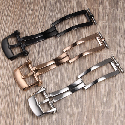 Fermoir de montre déployant en acier inoxydable massif argenté, noir et or rose, 22, 18, 20 mm, pour Breitling, accessoire boucle pliante en métal