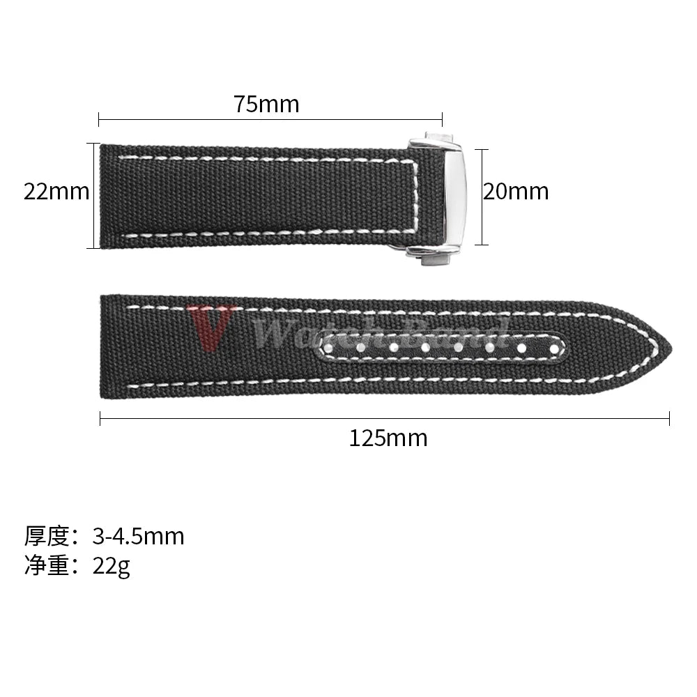 Correa de reloj de nailon tipo vela, 20 mm 22 mm, para Omega Seamaster 300, para Speedmaster AT150, cierre desplegable, correas deportivas para hombre