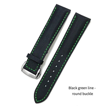 Cowhide Nylon Watch Strap for Omega Seamaster, SEIKO, IWC, Longines, Tudor, 19mm, 20mm, 21mm, 22mm, Fabric Canvas Watchband