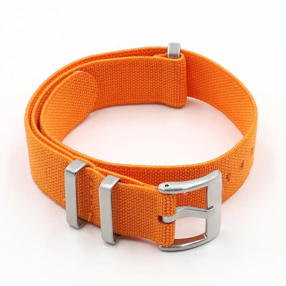 Premium Quality Nylon Watch Strap, 18mm 20mm 22mm, Black, Green, Khaki, Grey, Elastic, Replacement Bracelet for Men