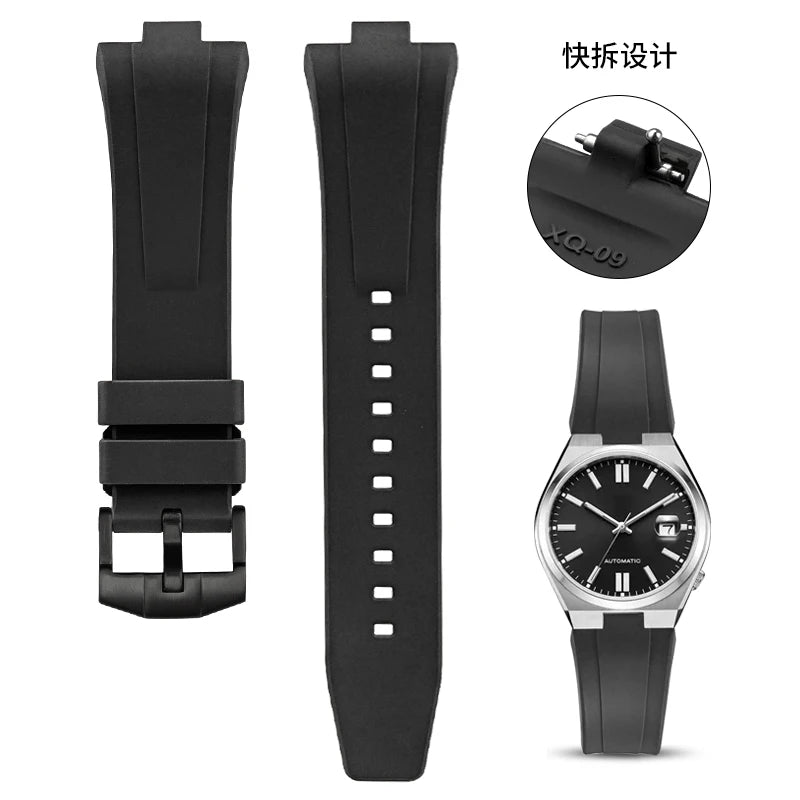 FKM-Cinturino per orologio in gomma fluorurata da uomo e donna, estremità convessa speciale, a sgancio rapido, Citizen NJ0150, NJ0151, NJ0158, 9 mm