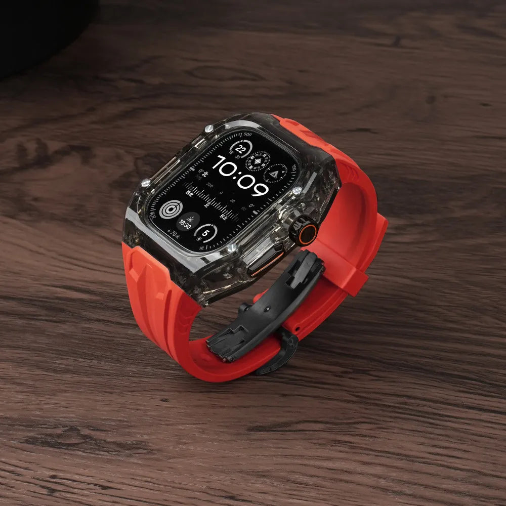 Modification Kit for Apple Watch Ultra 2 10 9 8 7 6 5 4, Sport Silicone Strap + Case for IWatch 44mm 45mm 46mm 49mm