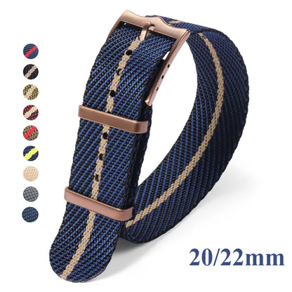 Bracelet en Nylon de qualité supérieure pour Bracelet de montre militaire en toile Tudor, 20mm 22mm, en tissu Seiko, pour Bracelet Rolex, boucle en Bronze