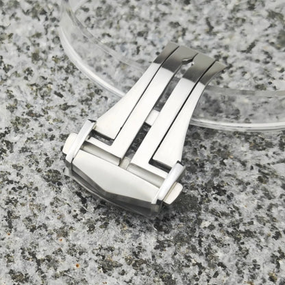 Cinturino Web da 20 mm adatto alla cassa Omega Seamaster NH35, in acciaio inossidabile 904L, fibbia ad ardiglione, argento