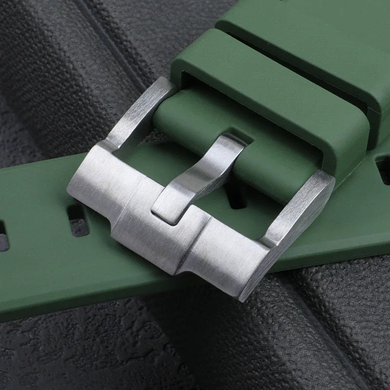 21mm extrémité incurvée doux plongée FKM fluor caoutchouc bracelet de montre accessoires pour bracelet Rolex pour 41mm Submariner Explorer 216570   Ceinture