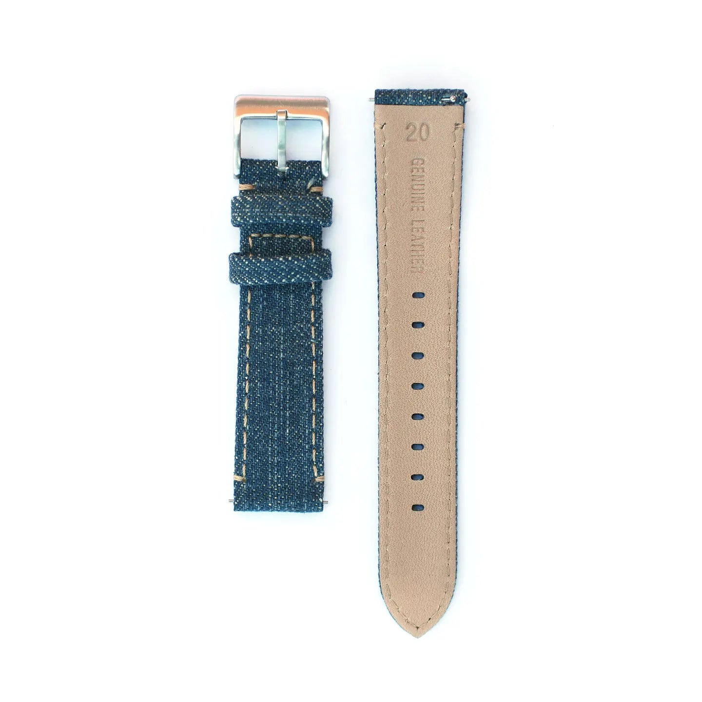 20mm 22mm Denim bracelet de montre à dégagement rapide toile bleue coton Jeans Denim bracelets de montre