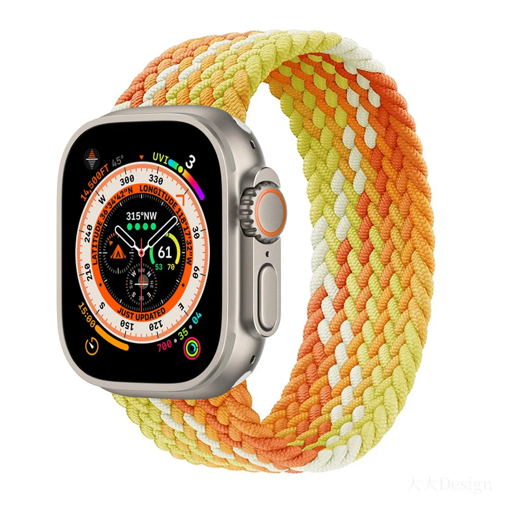 Bracelet tressé Solo Loop pour Apple Watch, 46mm 44mm 40mm 45mm 41mm 42mm, Correa, iWatch Series 11 10 9 SE 8 7 6 5 4 3