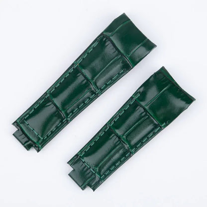 20mm Curved End Watch Band for Rolex Daytona Submariner GMT Master, Glidelock Clasp, Genuine Leather
