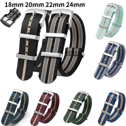 Bracelet de montre universel tissé NATO, en Nylon, 18/20/22/24mm, pour OMEGA 007 Seamaster, une pièce, Durable, pour hommes et femmes