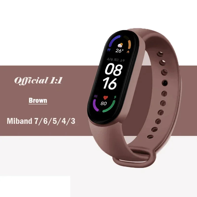 Official silicone strap for Xiaomi Mi Band 4 5 6 7, sports watch, Miband4 Miband7 Correa Mi band 3 4 5 6 7 bands