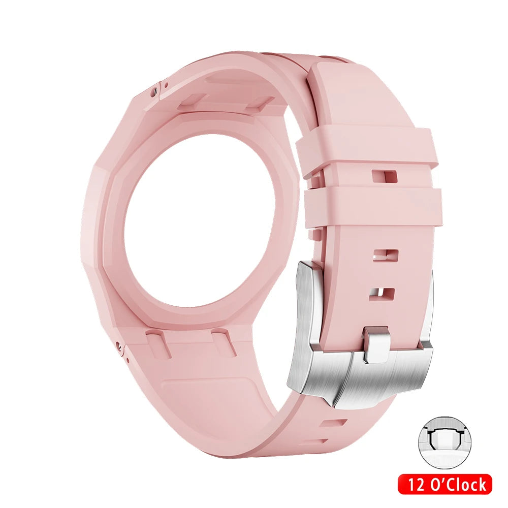 Kit de modification intégré pour Swatch x AP Royal Oak : Boîtier en céramique Pop + Bracelet en silicone pour convertir une montre de poche en bracelet de remplacement