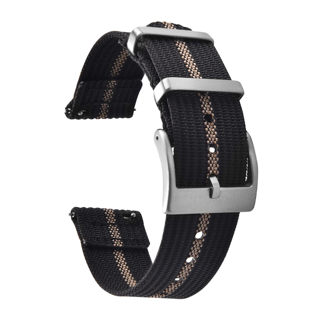 Bracelet de montre en nylon à dégagement rapide-bande durable à texture nervurée en deux pièces 18 mm 20 mm 22 mm pour montres militaires tactiques