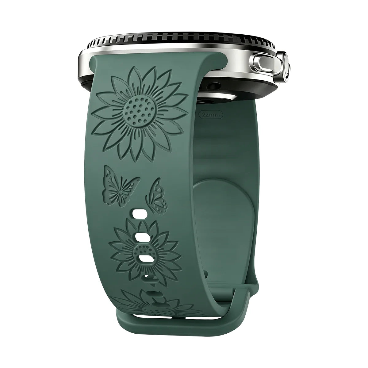 Cinturino in silicone per Samsung Galaxy Watch 8/9, 44 40 mm, incisione a girasole, cinturino Galaxy Watch 8 Classic 46 mm