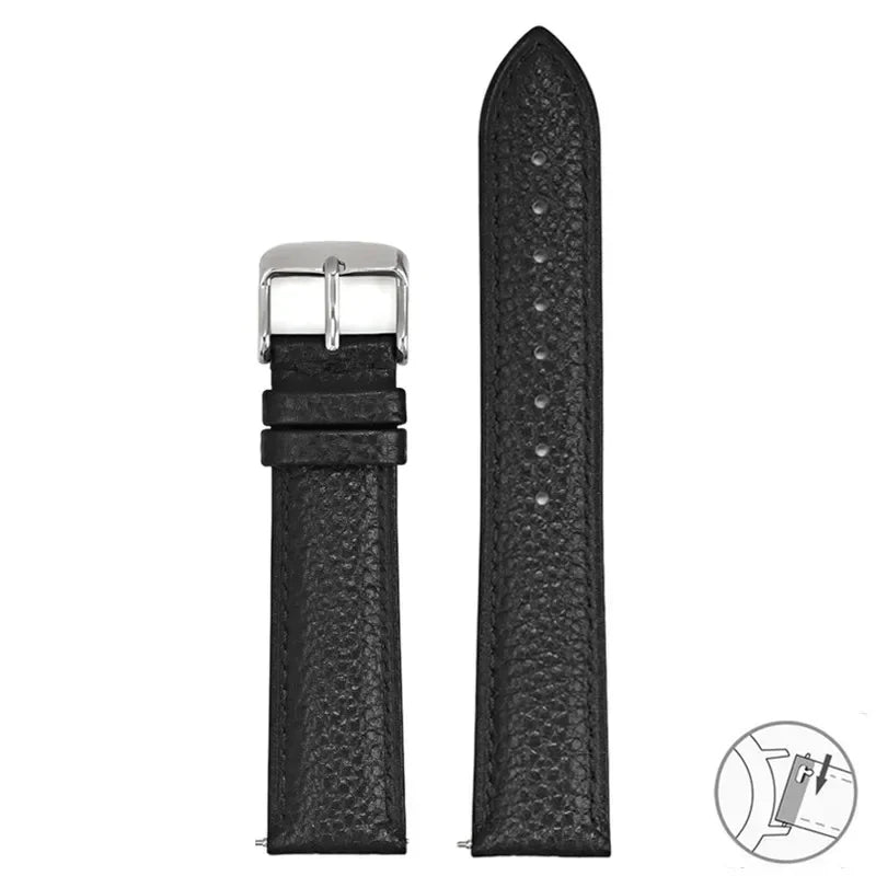 Bracelet universel en cuir véritable à dégagement rapide, 12 13 14 15 16 17 18 19 20 21 22 23 24mm, pour femmes et hommes d'affaires