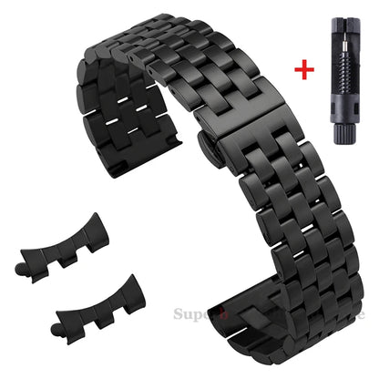 Edelstahlarmband 12/14/16/18/19/20/21/22 mm für Tissot-Uhren mit gebogenem Anstoß, universelles Seiko-Armband mit Schmetterlingsschließe