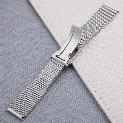 22mm Quality 316L Stainless Steel Woven Mesh Watchband, for Breitling/Omega/IWC/Tudor, Solid Metal Watch Bracelet AB2010