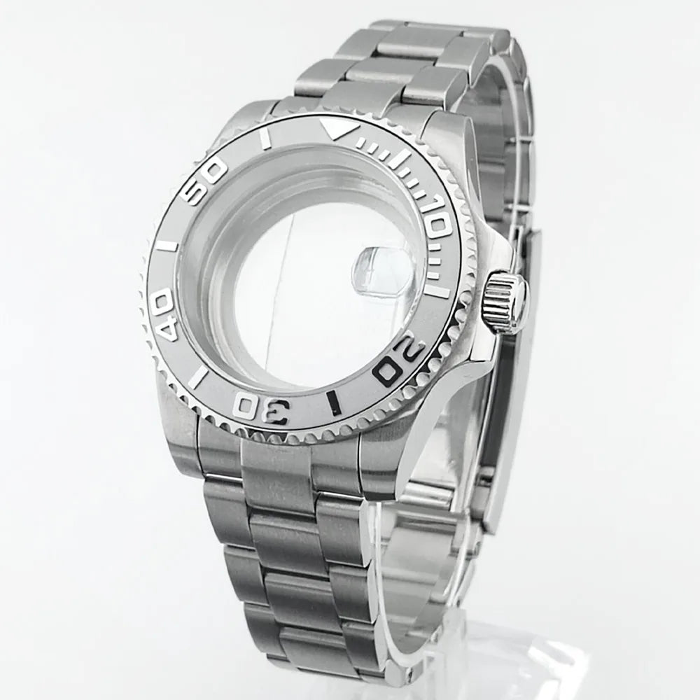    40.5mm sous-montre verre saphir boîtier en métal ajustement NH35/36/38 mouvement ajustement 28.5mm cadran pièces de montre accessoires boîte de montre bande