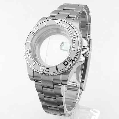    40.5mm sous-montre verre saphir boîtier en métal ajustement NH35/36/38 mouvement ajustement 28.5mm cadran pièces de montre accessoires boîte de montre bande
