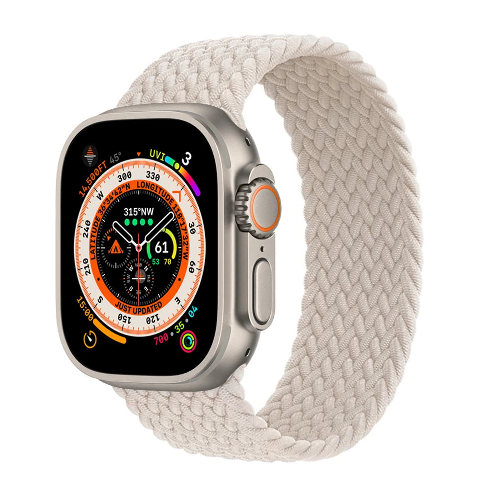 Bracelet tressé Solo Loop pour Apple Watch, 46mm 44mm 40mm 45mm 41mm 42mm, Correa, iWatch Series 11 10 9 SE 8 7 6 5 4 3