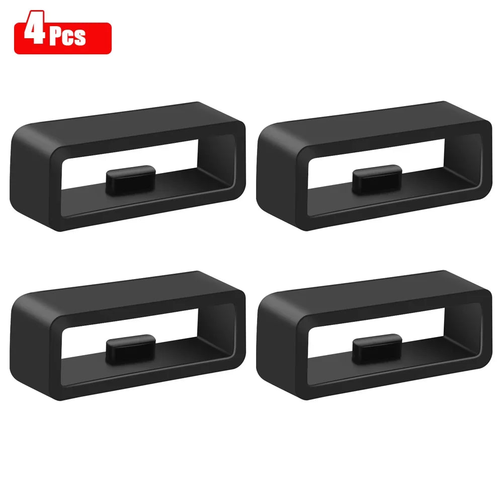 10 pièces/5 pièces/4 pièces bracelet de montre noir blanc 18mm 20mm 22mm 26mm bracelet boucle anneau Silicone caoutchouc bracelets de montre accessoires support casier