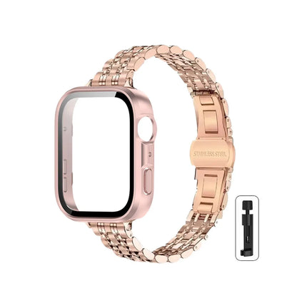 Bracelet en acier inoxydable + coque en verre pour Huawei Watch Fit 5 5Pro 4 /4 Pro, protection d'écran, cadre pare-chocs, coque, accessoires