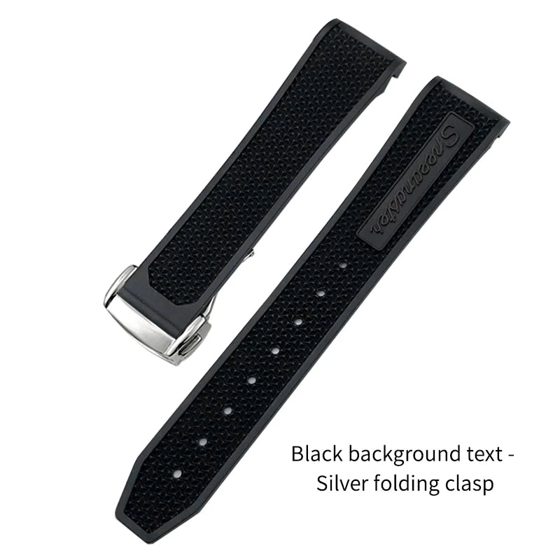 Soft Rubber and Silicone Watch Strap, 19mm 21mm 20mm 18mm, for Omega Speedmaster Seamaster 300 Sport Watch, Black and Blue Bracelets