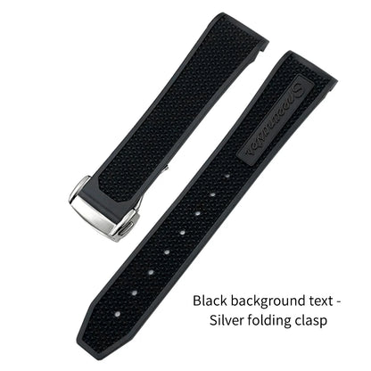 Soft Rubber and Silicone Watch Strap, 19mm 21mm 20mm 18mm, for Omega Speedmaster Seamaster 300 Sport Watch, Black and Blue Bracelets
