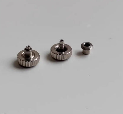 Steel threaded watch crown, head diameter, tap from 4.0mm to 7.0mm, 0.9mm with case tube, 2.2mm, 2.5mm, 2.8mm, W2315, 1 piece