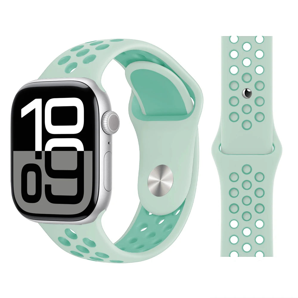 Bracelet en Silicone pour bracelets de montre Apple 46mm 44mm 45mm 40mm 41mm 42mm, Bracelet de Sport Correa iWatch série 11 10 9 SE 8 7 6 5