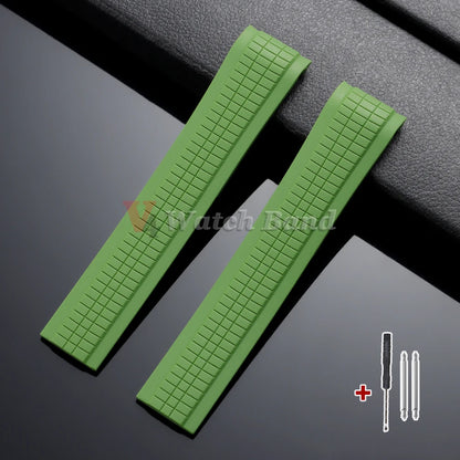Cinturino per orologio in silicone resistente con estremità curve da 21 mm per Patek Philippe Grenade, cinturino in gomma antipolvere, serie Aquanaut 5164/5167
