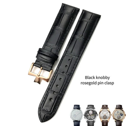 Bracelet de montre en cuir véritable de vache, 19mm, 20mm, 21mm, 22mm, adapté pour Vacheron Constantin, bracelet de montre en cuir de veau crocodile, noir et marron