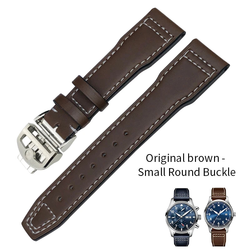 Cinturino per orologio in vera pelle da uomo, 20mm 21mm 22mm, adatto per orologio pilota IWC IW3777 PORTOFINO Mark 18, nero blu marrone