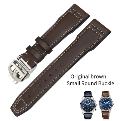 Cinturino per orologio in vera pelle da uomo, 20mm 21mm 22mm, adatto per orologio pilota IWC IW3777 PORTOFINO Mark 18, nero blu marrone