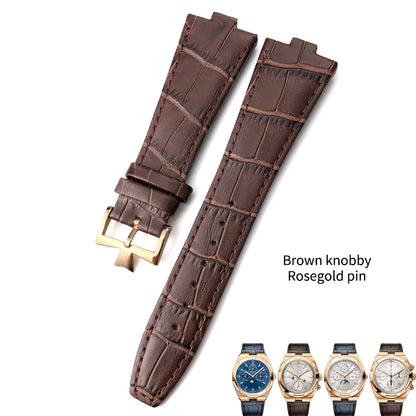 Remplacement du bracelet de montre en cuir de vachette véritable pour homme, VachAnderConstantin, cuir de veau d'outre-mer, noir, bleu, marron, bracelet, 25mm x 9mm