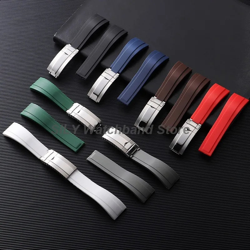 For Rolex 20mm Silicone Strap for Rolex Water Ghost Daytona Submariner, Rubber Silicone Watch Strap, Waterproof Bracelet