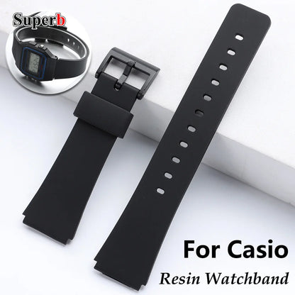 Bracelet de montre universel en caoutchouc et résine noir 12mm 14mm 16mm 18mm 20mm pour montre électronique Casio, style classique, pour hommes et femmes